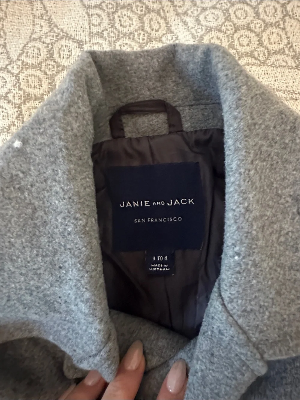 Janie and Jack Gray Double-Breasted Kids Peacoat